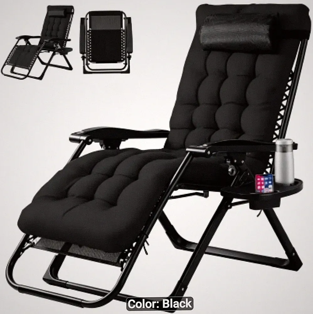 black padded zero gravity recliner chair