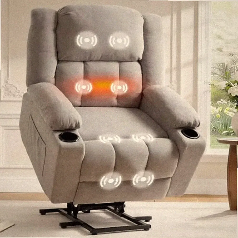 XL31 Power Lift Recliner Chair – Professional Fabric Massage Sofa with Heat, USB